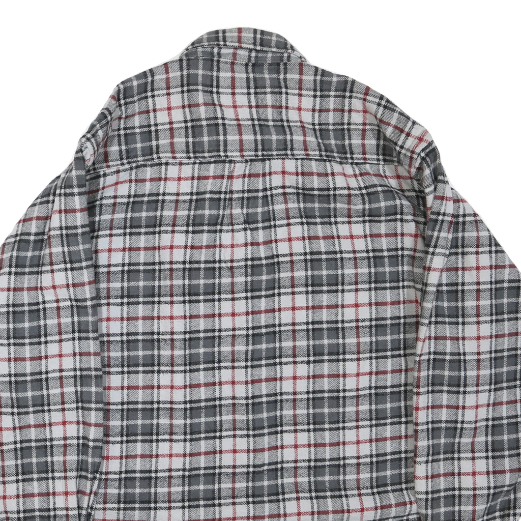 MOOSE CREEK Mens Grey & White Check Shirt XL Cotton Blend Casual Long Sleeve