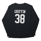 FRUIT OF THE LOOM Mens Black Prairie Hawks Football Long Sleeve Crew Neck Cotton
