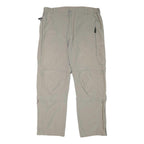 RODEO Mens Polyester Blend Beige Relaxed Straight Trousers W37 L31 Casual Zip