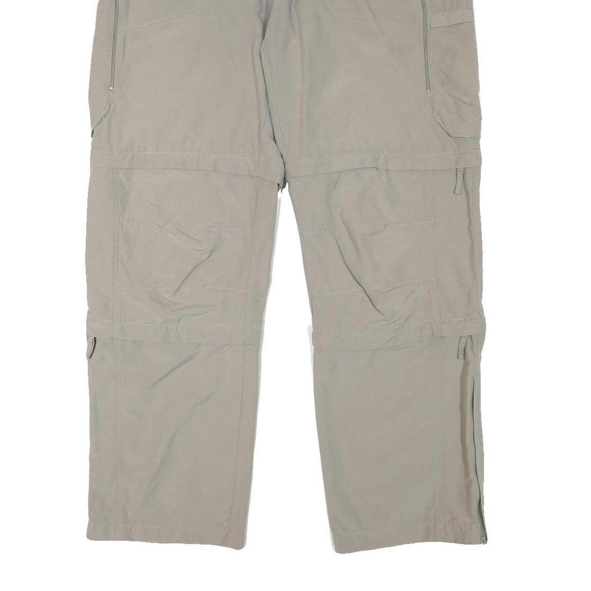 RODEO Mens Polyester Blend Beige Relaxed Straight Trousers W37 L31 Casual Zip