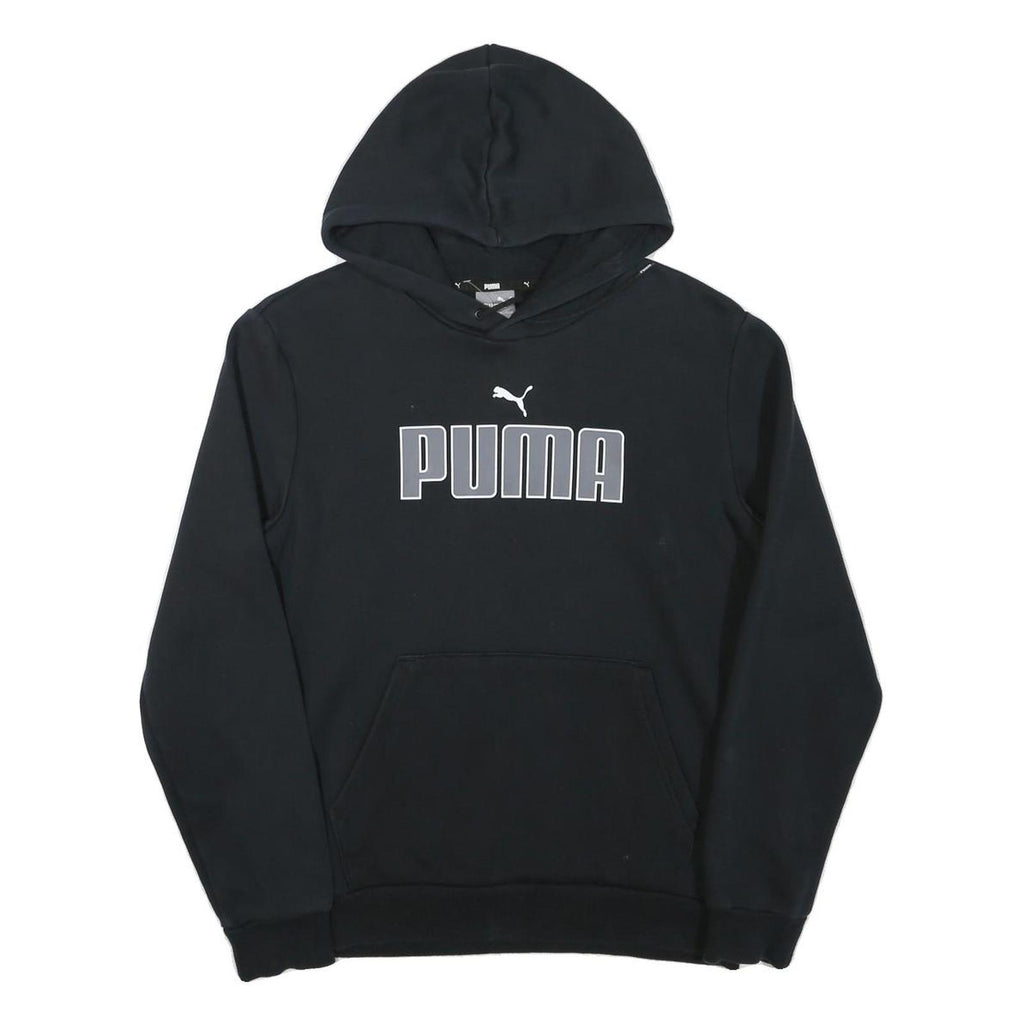 PUMA Mens Black Hoodie S Cotton Blend Pullover Casual Sportswear