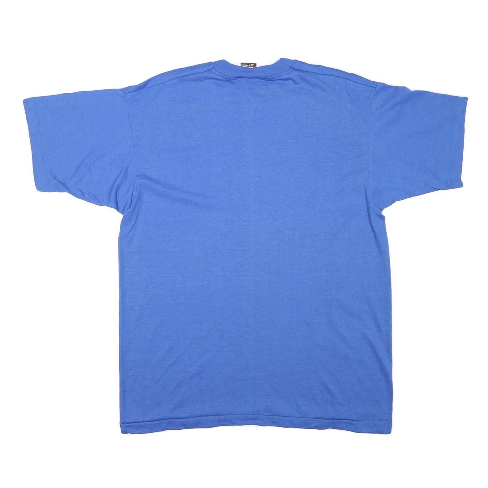 THE BEST Mens Blue Cotton Blend Graphic T-Shirt XL Short Sleeve Crew Neck