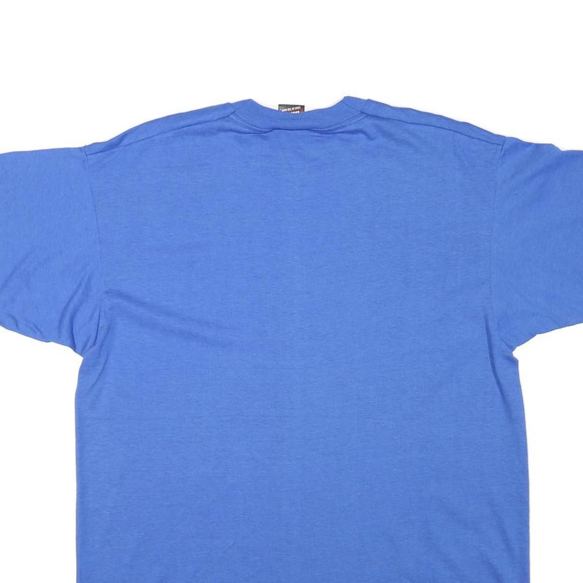 THE BEST Mens Blue Cotton Blend Graphic T-Shirt XL Short Sleeve Crew Neck