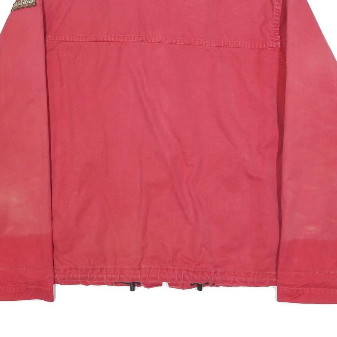 NAPAPIJRI Mens Red Cotton Jacket XL Plain Zip Casual Everyday Wear