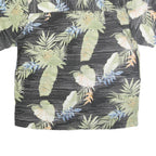 JOE MARLIN Mens Black & Green Hawaiian Shirt XL Tropical Leaf Print Summer