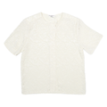 CREATIONS Womens Cream Printed Top Short Sleeve Round Neck M