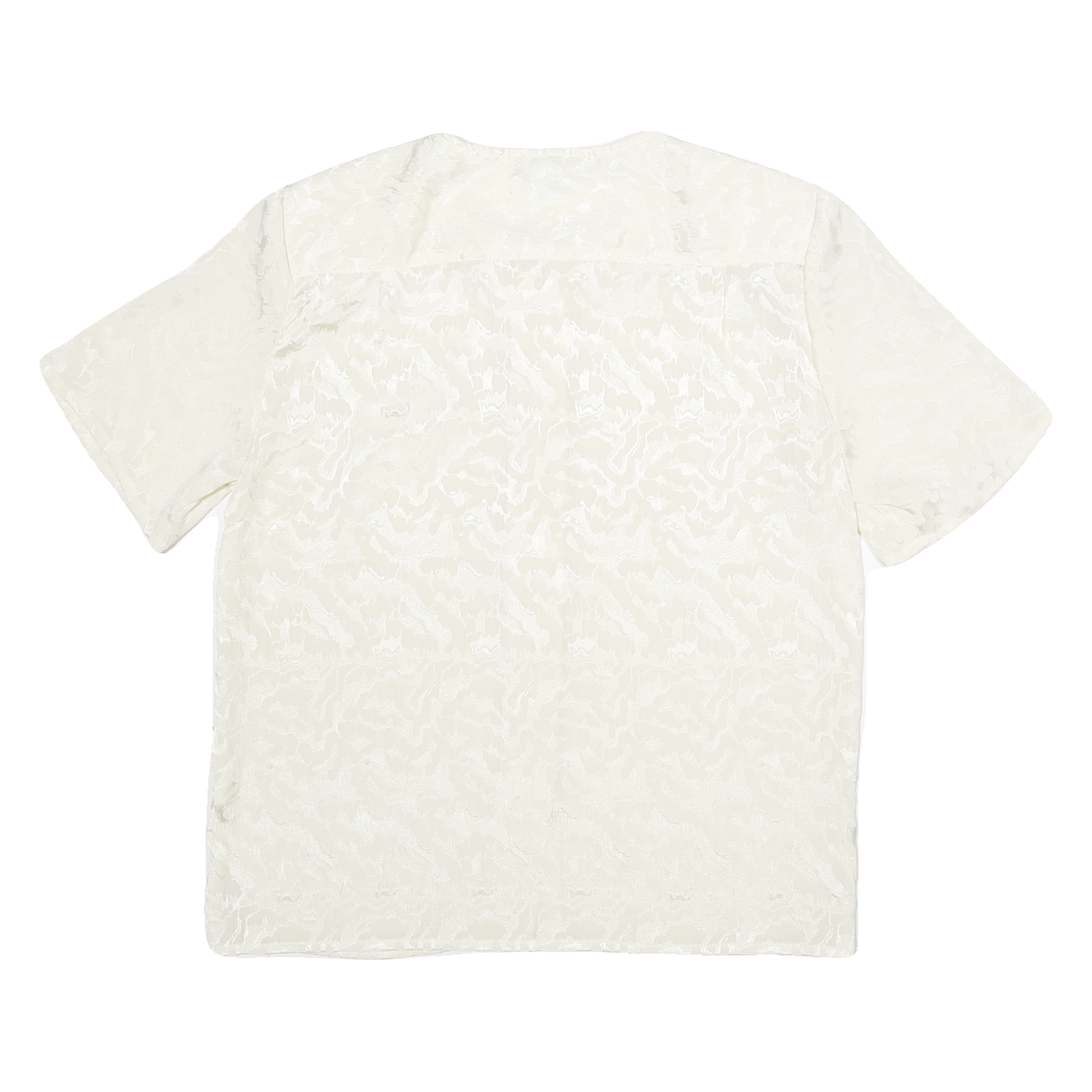CREATIONS Womens Cream Printed Top Short Sleeve Round Neck M