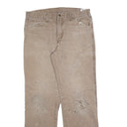 DICKIES Mens Relaxed Beige Cotton Blend Denim W34 L34 Workwear Zip Closure