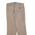 DICKIES Mens Relaxed Beige Cotton Blend Denim W34 L34 Workwear Zip Closure