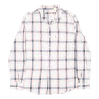 LEVI'S Mens White & Pink Check Cotton Blend Shirt L Casual Long Sleeve Classic