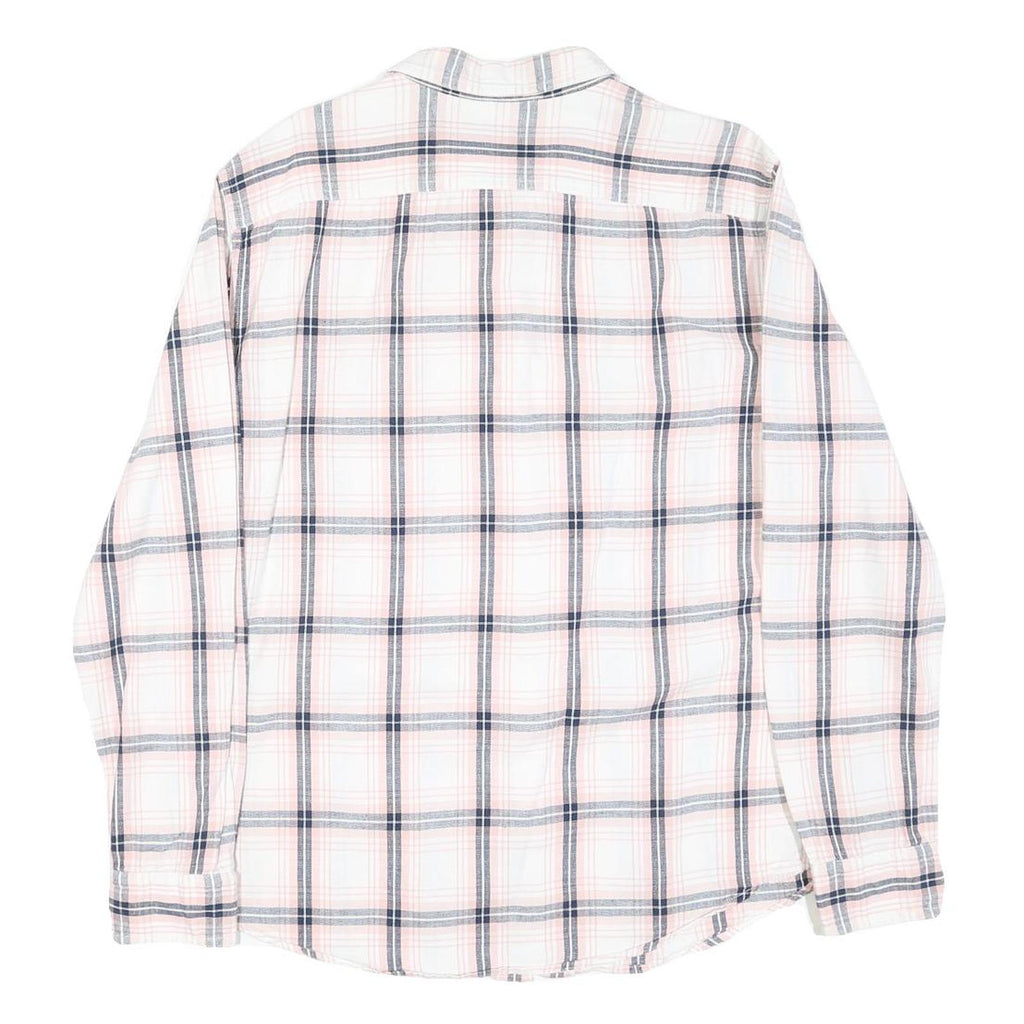 LEVI'S Mens White & Pink Check Cotton Blend Shirt L Casual Long Sleeve Classic