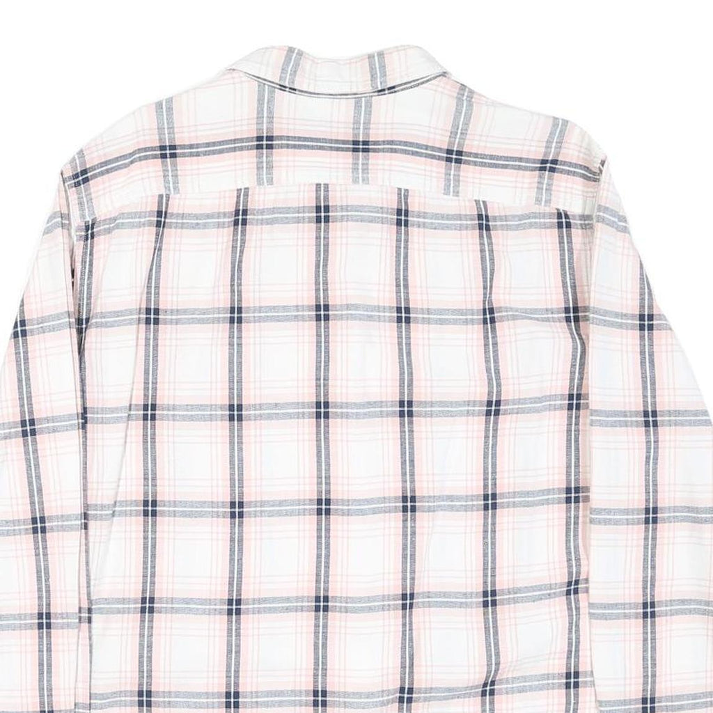 LEVI'S Mens White & Pink Check Cotton Blend Shirt L Casual Long Sleeve Classic