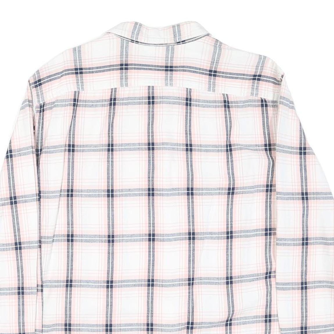 LEVI'S Mens White & Pink Check Cotton Blend Shirt L Casual Long Sleeve Classic