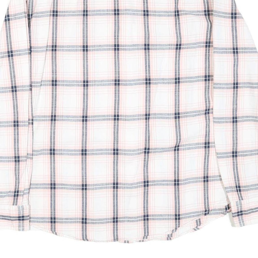 LEVI'S Mens White & Pink Check Cotton Blend Shirt L Casual Long Sleeve Classic