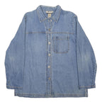 SAG HARBOR Womens Blue Denim Cotton Button Jacket M Casual Classic Outerwear