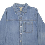 SAG HARBOR Womens Blue Denim Cotton Button Jacket M Casual Classic Outerwear