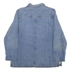 SAG HARBOR Womens Blue Denim Cotton Button Jacket M Casual Classic Outerwear