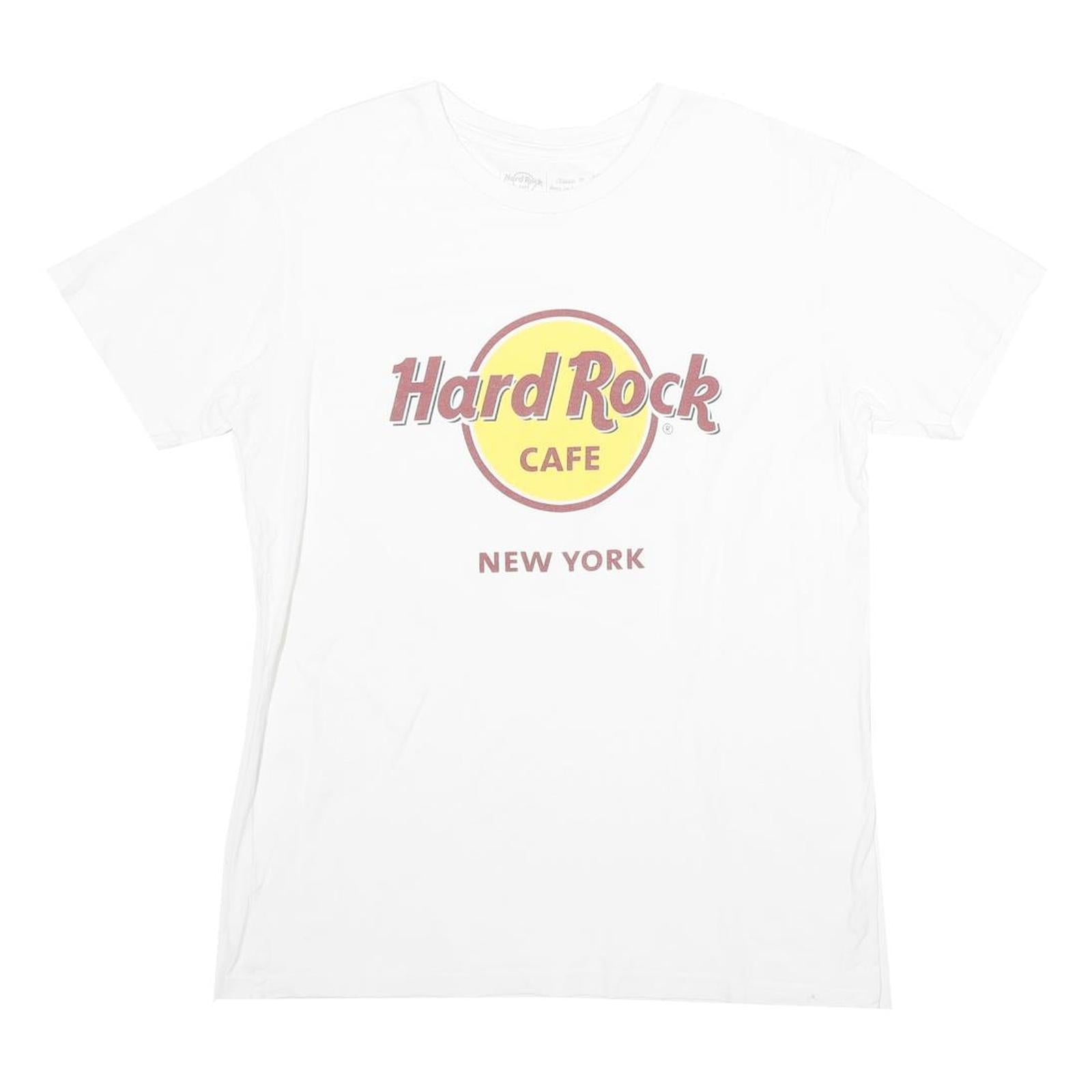 HARD ROCK CAFE Mens White New York Graphic T-Shirt M Short Sleeve Crew Neck
