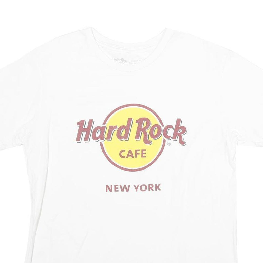 HARD ROCK CAFE Mens White New York Graphic T-Shirt M Short Sleeve Crew Neck