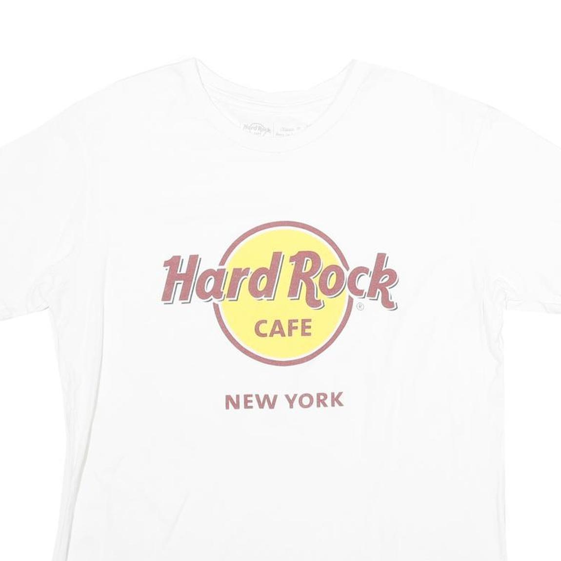 HARD ROCK CAFE Mens White New York Graphic T-Shirt M Short Sleeve Crew Neck