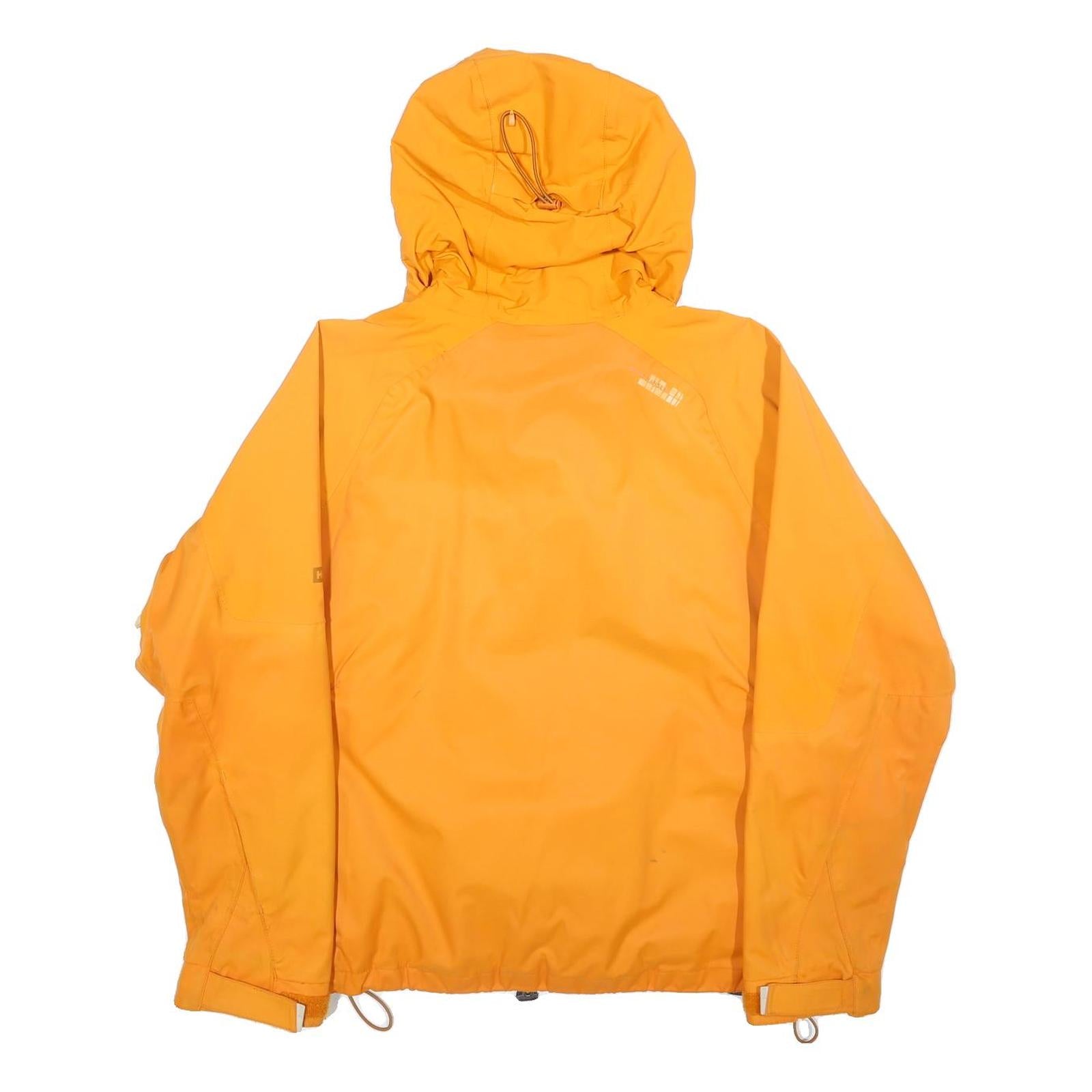 HELLY HANSEN Womens Yellow Outdoor Jacket M Polyester Hooded Zip Casual
