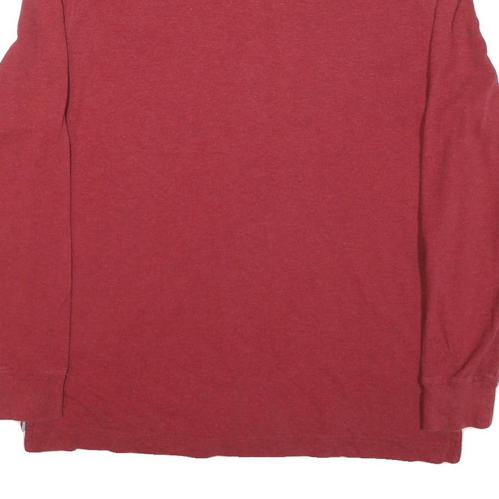 TOMMY HILFIGER Mens Red Long Sleeve Plain L Cotton Blend Polo Shirt