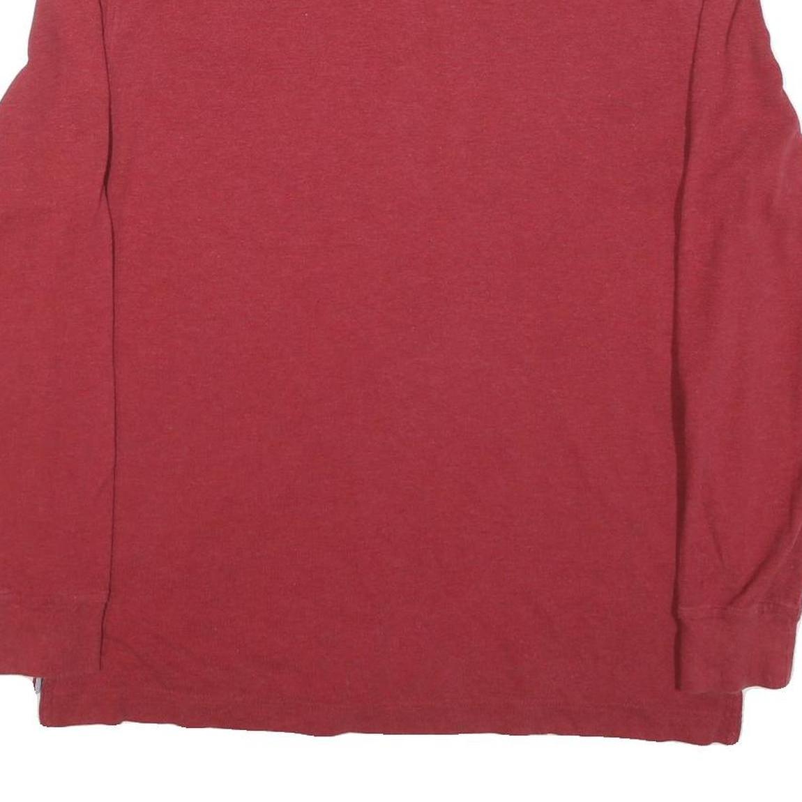 TOMMY HILFIGER Mens Red Long Sleeve Plain L Cotton Blend Polo Shirt