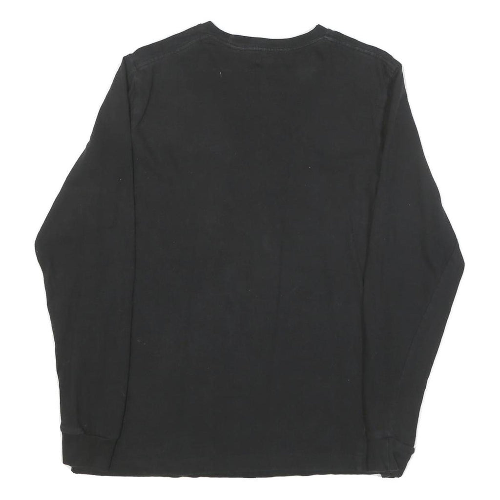 LEVI'S Mens Black Camouflage Graphic T-Shirt S Long Sleeve Crew Neck Cotton