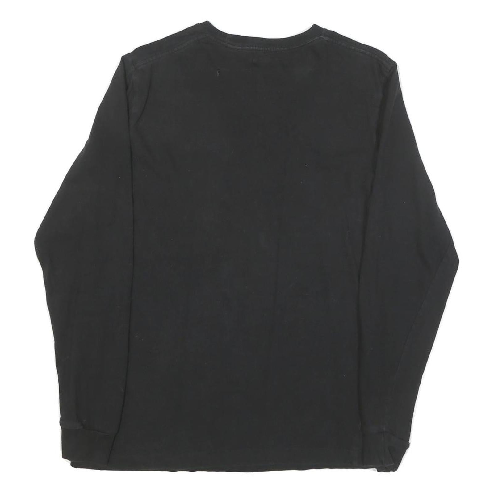 LEVI'S Mens Black Camouflage Graphic T-Shirt S Long Sleeve Crew Neck Cotton