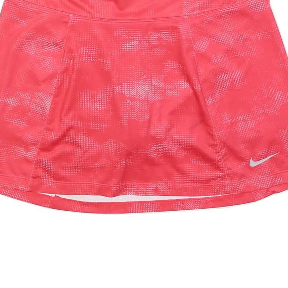 NIKE Womens Red Mini Cotton Blend Plain Skort M Sportswear Activewear Casual