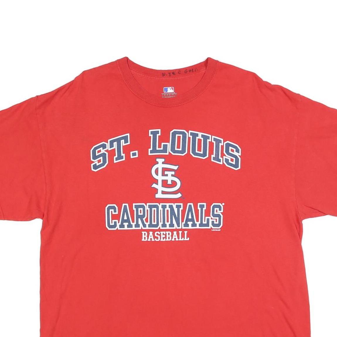 MLB Mens Red St Louis Cardinals Graphic T-Shirt XL Short Sleeve Crew Neck