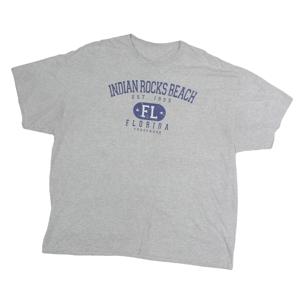 Mens Grey Indian Rocks Beach Graphic T-Shirt L Short Sleeve Crew Neck Casual