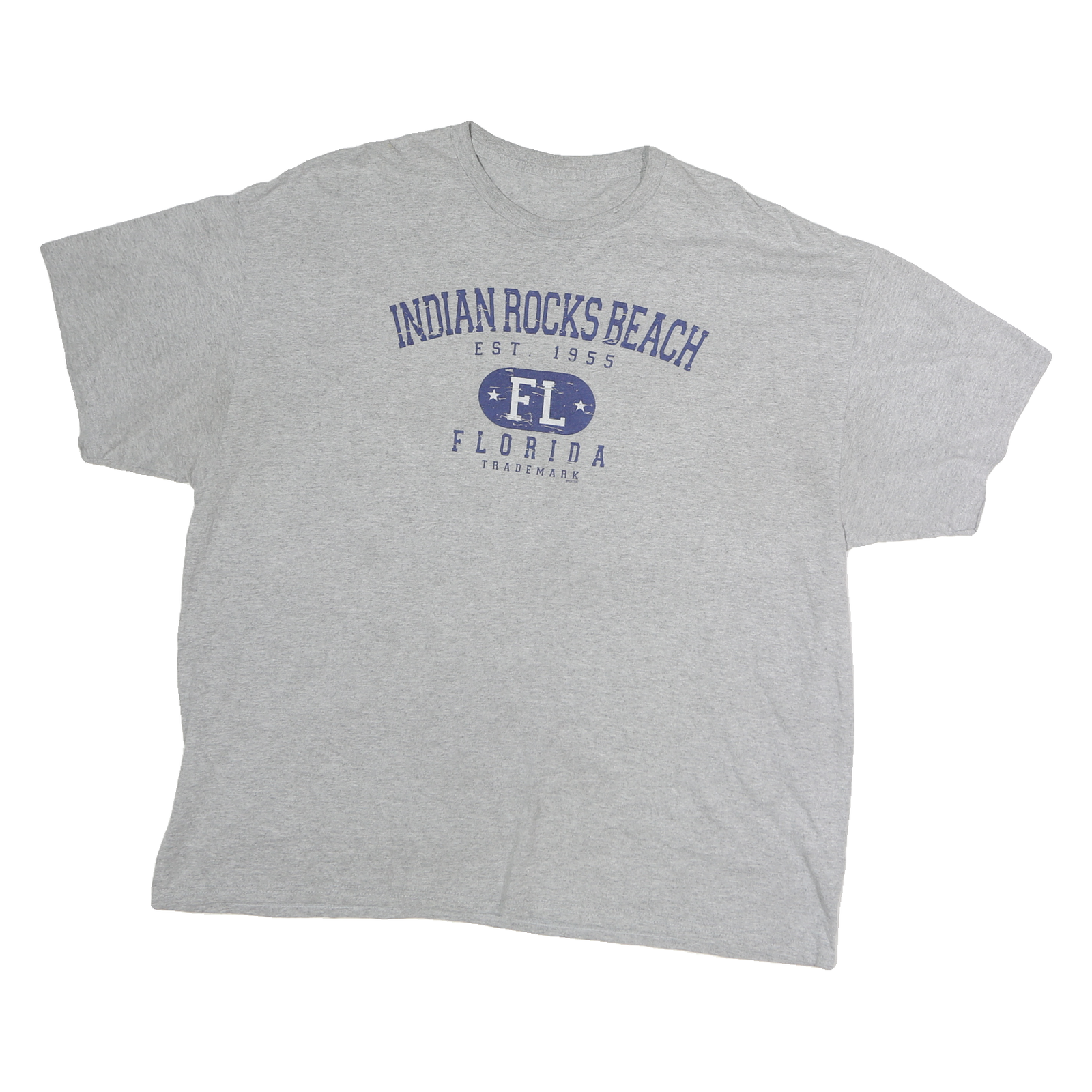 Mens Grey Indian Rocks Beach Graphic T-Shirt L Short Sleeve Crew Neck Casual