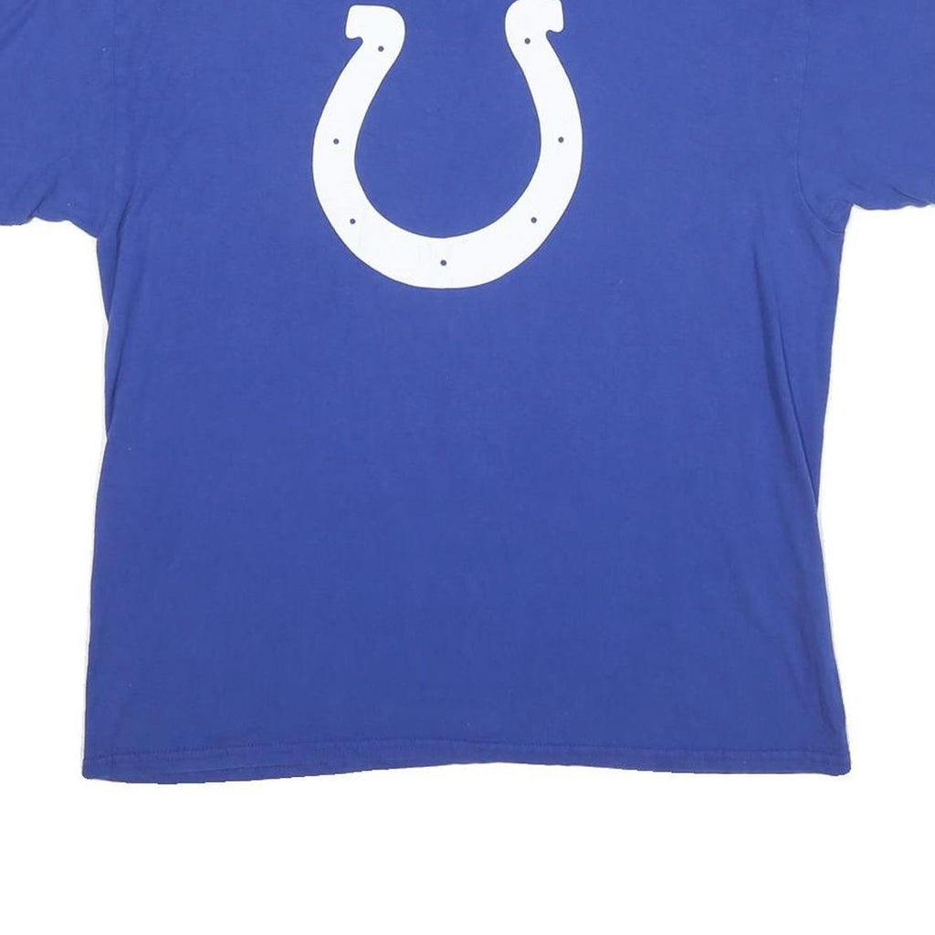 NFL Mens Blue Graphic T-Shirt L Short Sleeve Crew Neck Cotton Blend