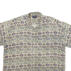 CHRISTOPHER RAND Mens Beige Pattern Shirt XL Rayon Casual Lightweight