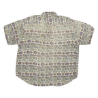 CHRISTOPHER RAND Mens Beige Pattern Shirt XL Rayon Casual Lightweight