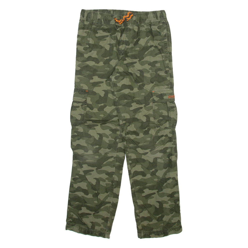 Camo Cargo Mens Trousers Green Regular Straight W28 L28