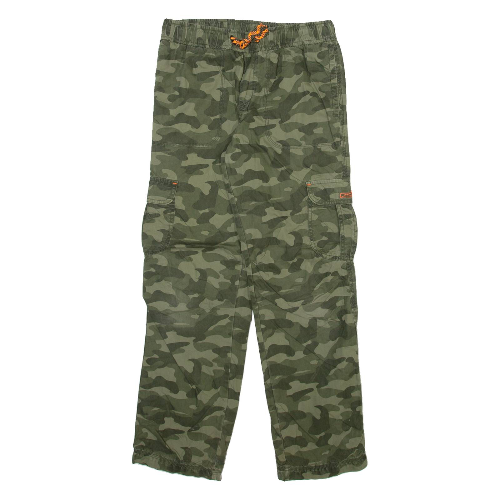 Camo Cargo Mens Trousers Green Regular Straight W28 L28