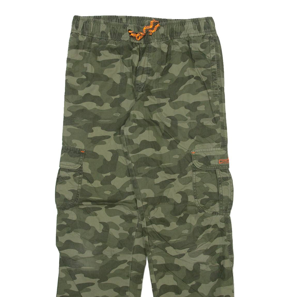 Camo Cargo Mens Trousers Green Regular Straight W28 L28