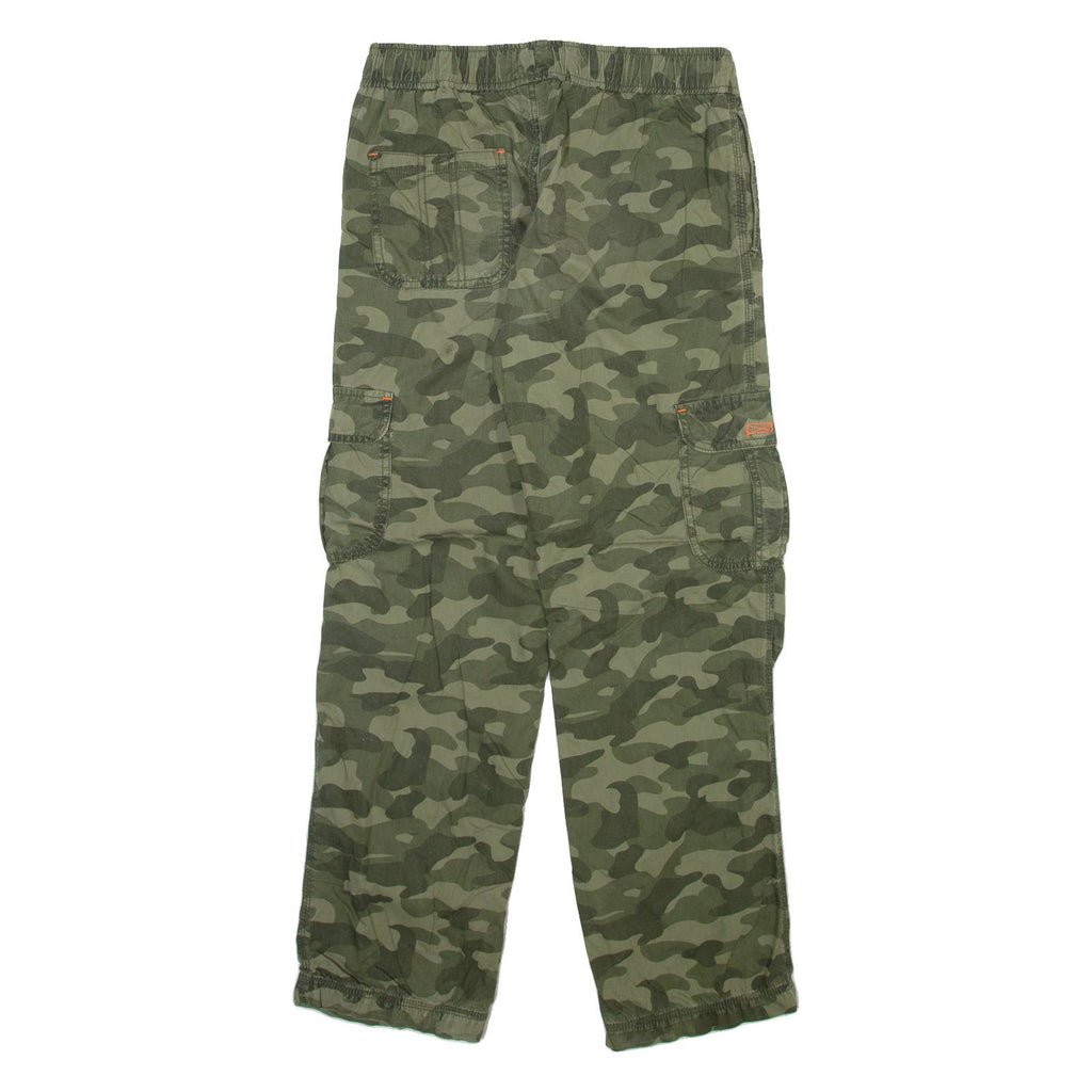 Camo Cargo Mens Trousers Green Regular Straight W28 L28