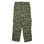 Camo Cargo Mens Trousers Green Regular Straight W28 L28