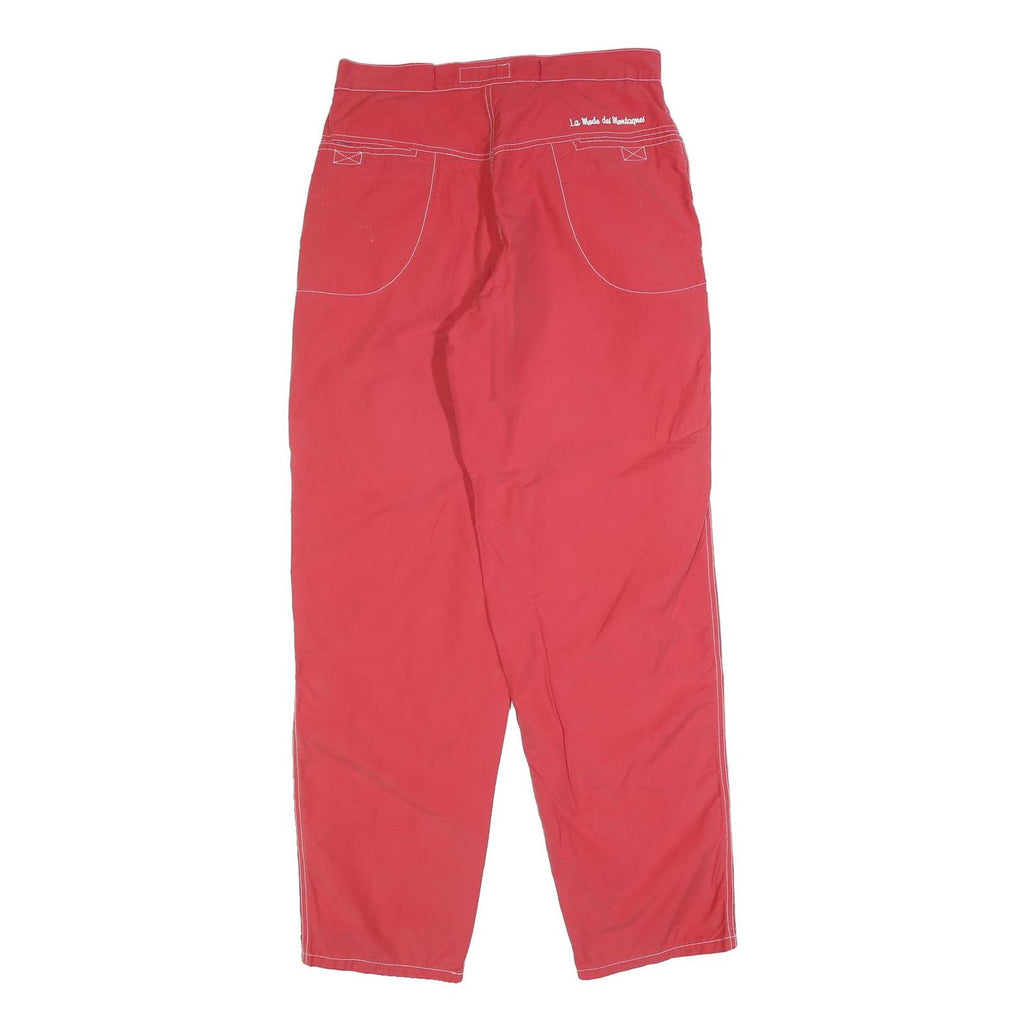 MONTAGNES Womens Polyester Blend Red Regular Fit Straight Leg Trousers W30 L32