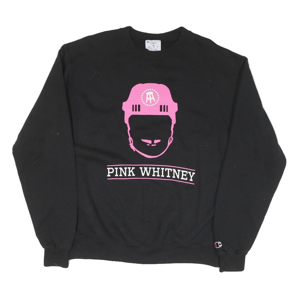 CHAMPION Mens Black Pink Whitney Crew Neck M Sweatshirt Graphic Print Cotton