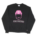 CHAMPION Mens Black Pink Whitney Crew Neck M Sweatshirt Graphic Print Cotton