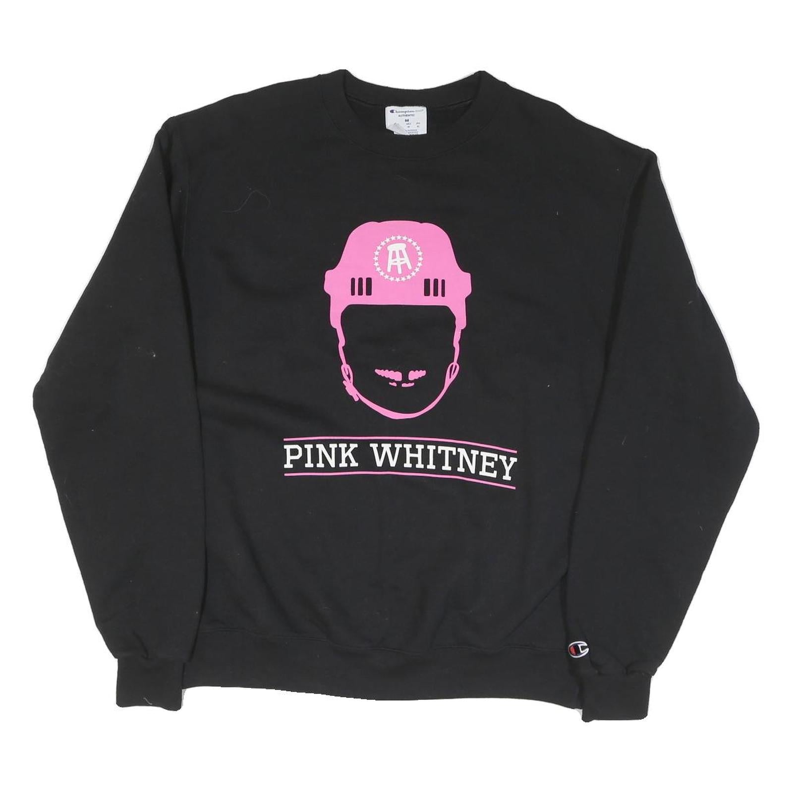 CHAMPION Mens Black Pink Whitney Crew Neck M Sweatshirt Graphic Print Cotton