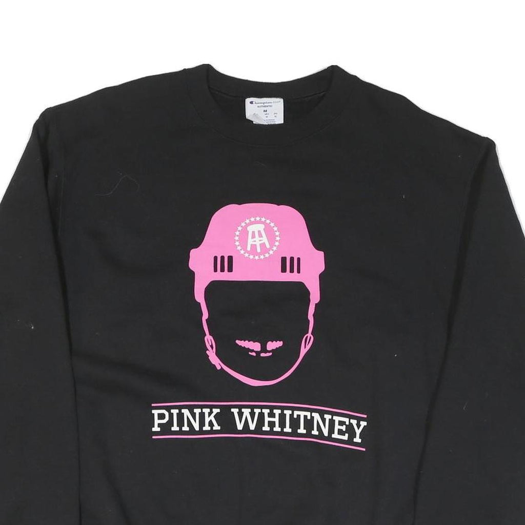 CHAMPION Mens Black Pink Whitney Crew Neck M Sweatshirt Graphic Print Cotton