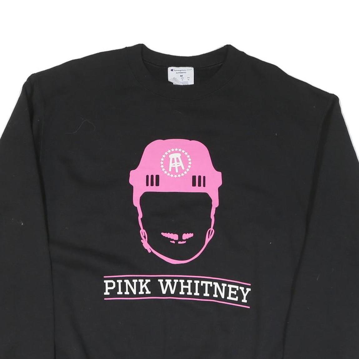 CHAMPION Mens Black Pink Whitney Crew Neck M Sweatshirt Graphic Print Cotton