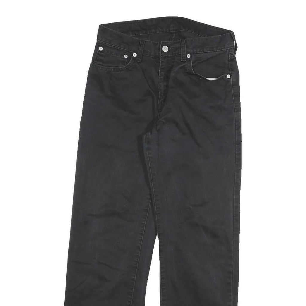 LEVI'S Mens Regular Zip Cotton Blend Black Waist W28 L29 Trousers Straight Fit