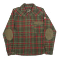 PARFORCE Womens Green & Red Checked Shirt L Cotton Blend Button Cuff