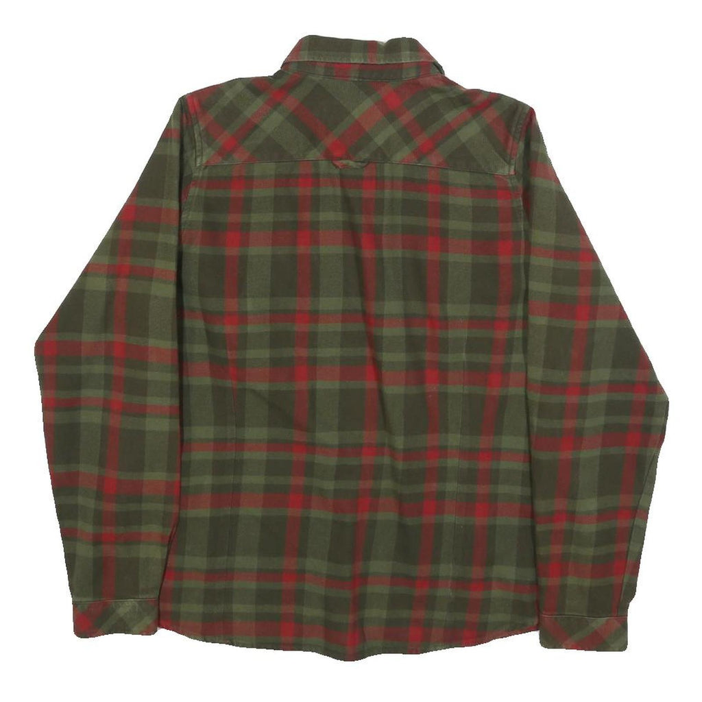 PARFORCE Womens Green & Red Checked Shirt L Cotton Blend Button Cuff
